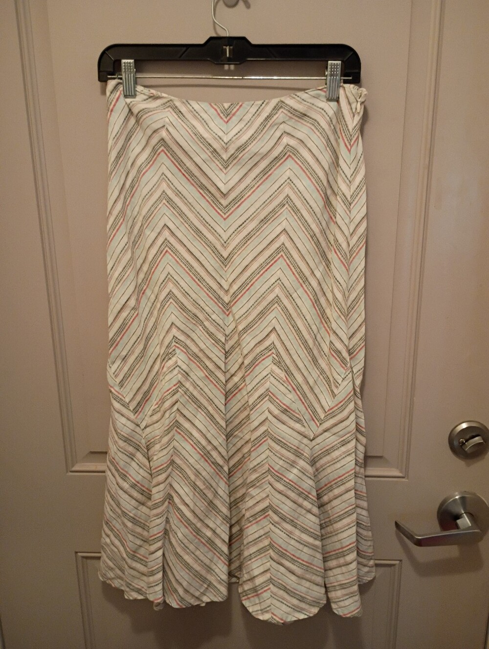 TSD Two Star Dog Women's Striped Maxi 100%Linen Skirt Size Small